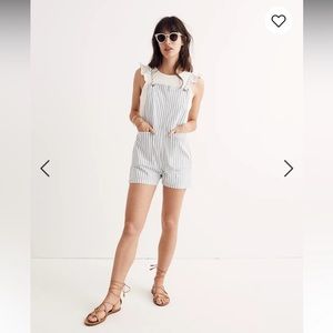 Madewell Denim Tie-Strap Short Overalls